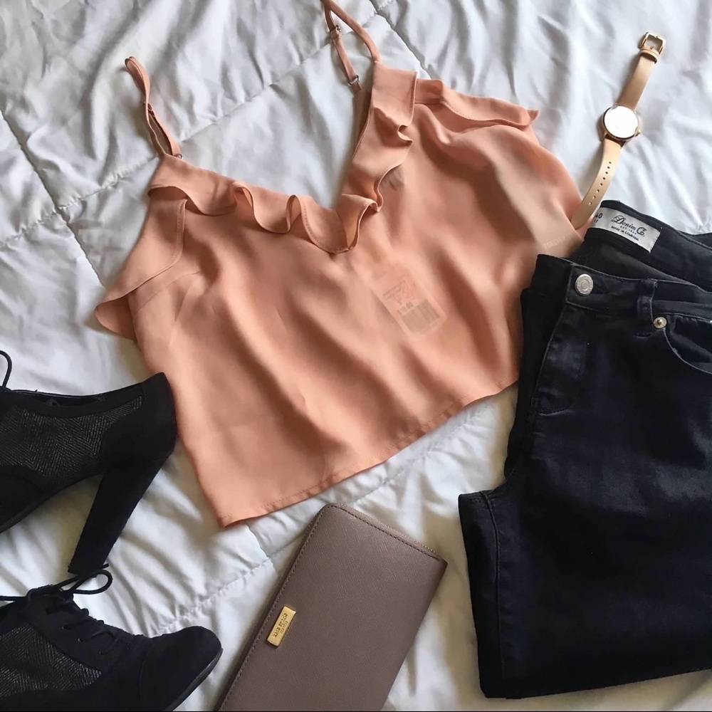 Ruffled Flowy Tank Top